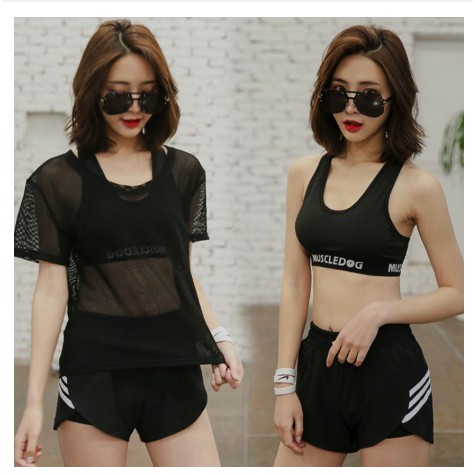 Áo Lưới Croptop Tập Gym Yoga Mặc Đi Biển Sexy và Quyến Rũ A01