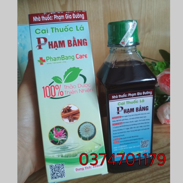 Nước súc miệng cai thuoc lá Phạm Bằng - cai dứt điểm sau 3 đến 5 ngày, không tái hút, chai 335ml