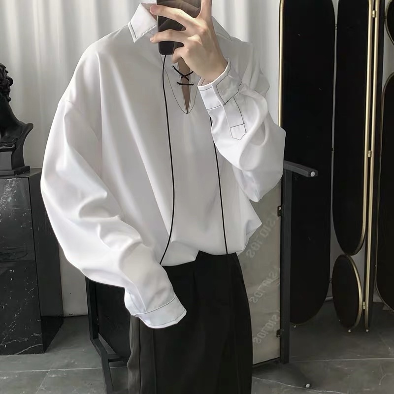 Áo sơ mi nam dây chéo
