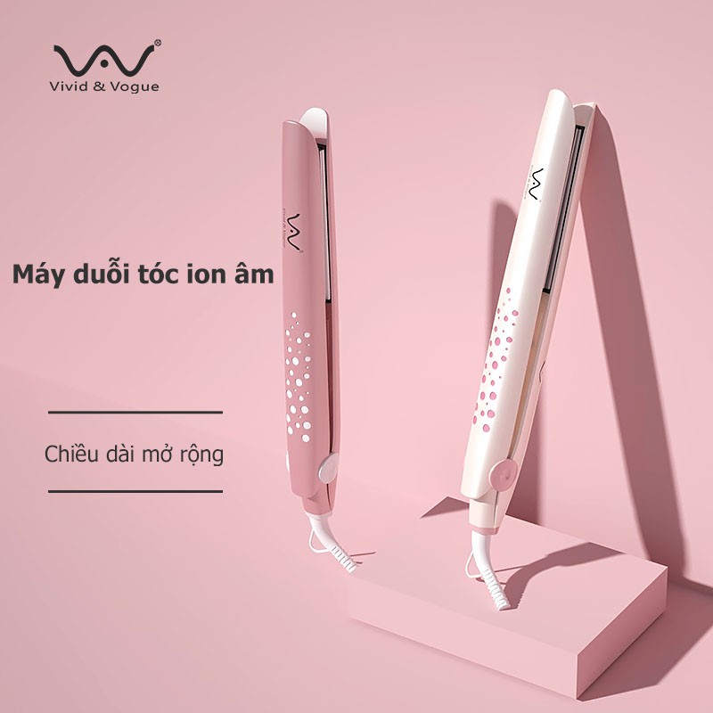 Máy kẹp, duỗi, ép tóc,uốn cúp xoăn lọn đa năng VIVID & VOGUE Bán chạy số 1[ Tặng kèm kẹp vịt + Quà tặng ]