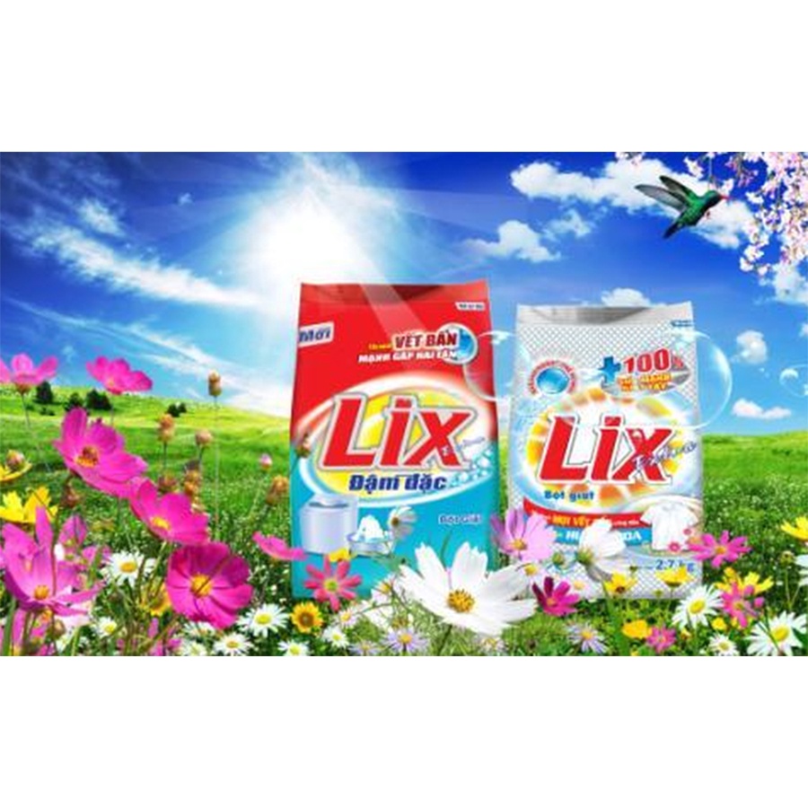 Bột giặt Lix Extra đậm đặc 3Kg - Tẩy sạch vết bẩn mạnh gấp 2 lần