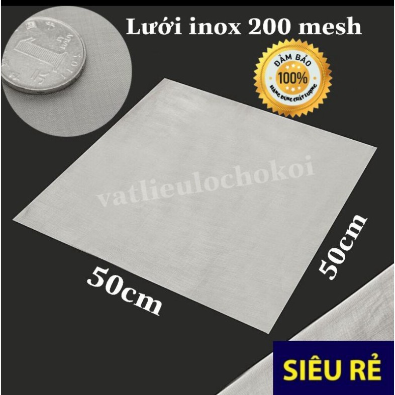 [G03]  Lưới lọc inox 304 ko rỉ 200 mesh, Vật liệu lọc hồ cá S026