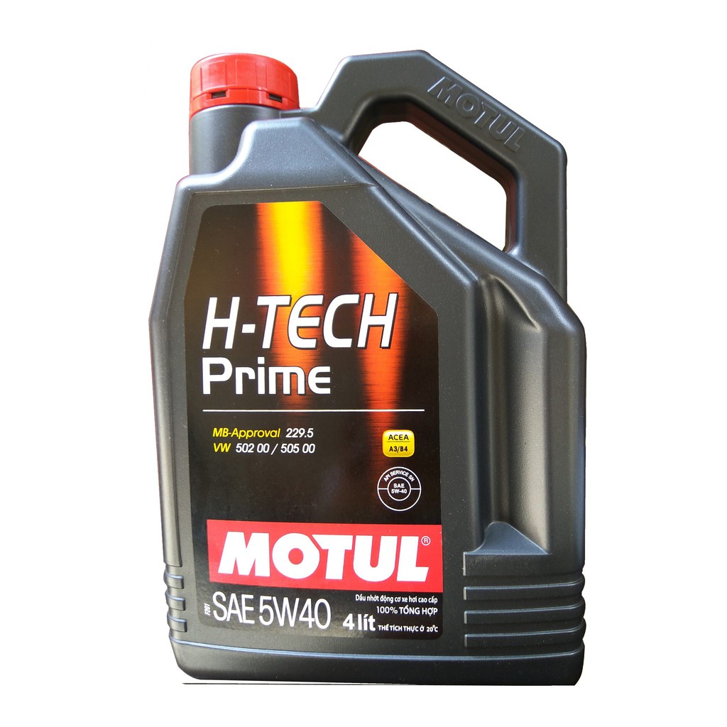 Motul H-TECH Prime 5W40 - Nhớt tổng hợp cao cấp cho xe hơi và xe tay ga (4 lít)