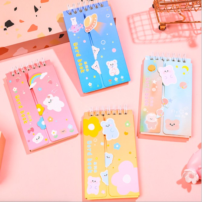 Z0405 Sổ Lò Xo Học Từ Vựng Trend Ins Galaxy Xinh Xắn Gấu Khủng Long Cute Bukao