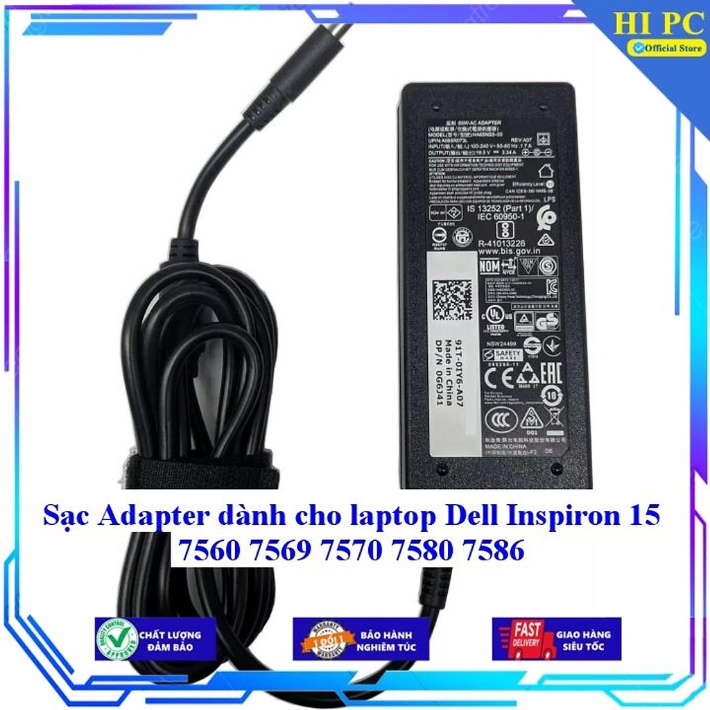 Sạc Adapter dành cho laptop Dell Inspiron 15 7560 7569 7570 7580 7586 - Hàng Nhập khẩu