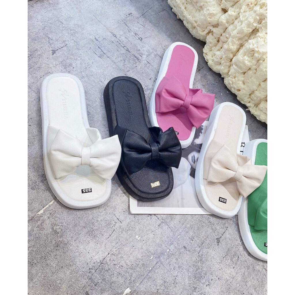 dép nữ phối nơ siêu nhẹ cute cho phái nữ