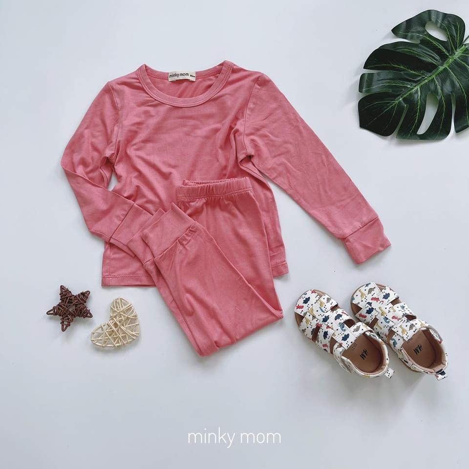 Bộ Dài Tay Cho Bé Trai, Bé Gái Minky Mom Vải Thun Lạnh Basic Mềm Mịn, Đồ Bộ Cho Bé Mặc Nhà Thu Đông MKMTD2101