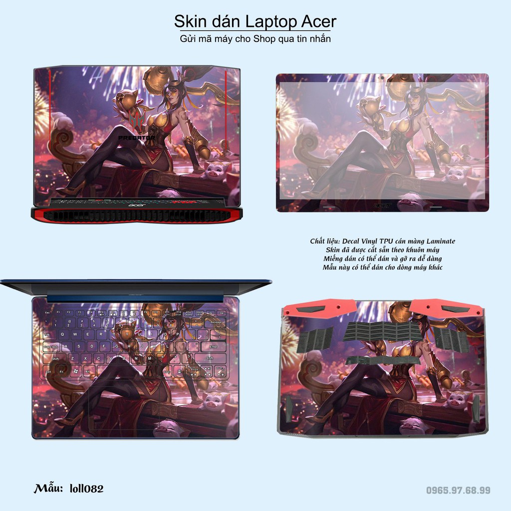 Skin dán Laptop Acer in hình Liên Minh Huyền Thoại nhiều mẫu 11 (inbox mã máy cho Shop)