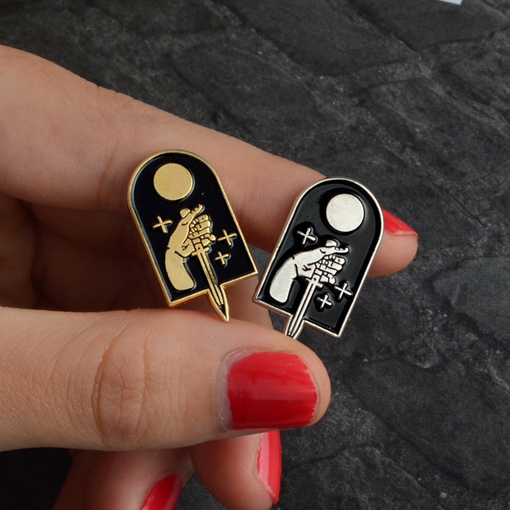 Ghim cài áo hình trăng sao phong cách cổ điển thanh lịch dành cho nữ