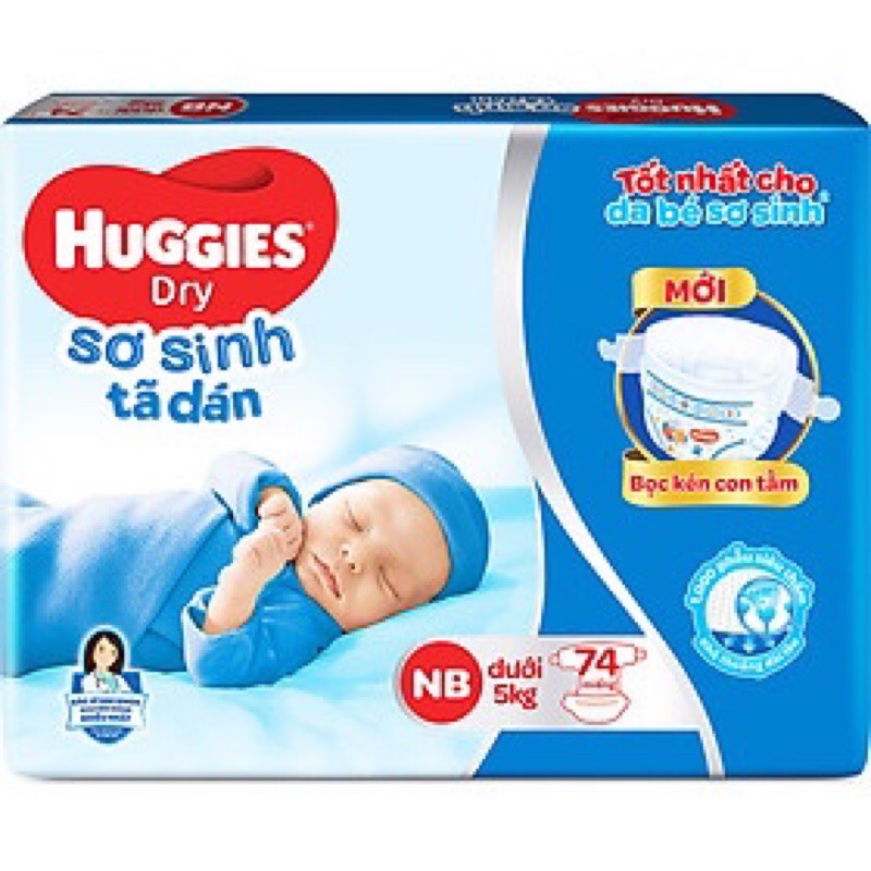 Tã dán sơ sinh Huggies NB74