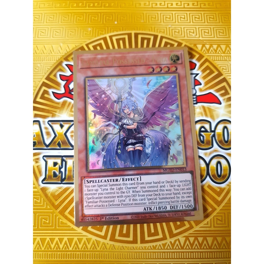 Thẻ bài Yugioh:Familiar-Possessed - Lyna - MGED-EN013 - Premium Gold Rare 1st Edition