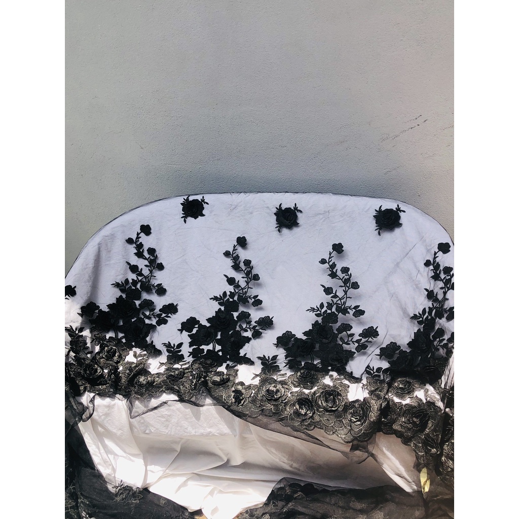 Vải Ren Hoa 3D Họa Tiết Xinh Xắn - Làm Phông Và Phụ Kiện Chụp Hình Trang Trí /Đồ Handmade/ Rèm Chửa/ Khăn Trải Bàn