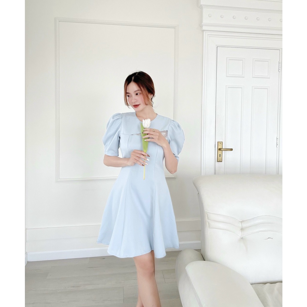 Đầm xoè phối voan, hàng may xịn xò 2 lớp, có size SML