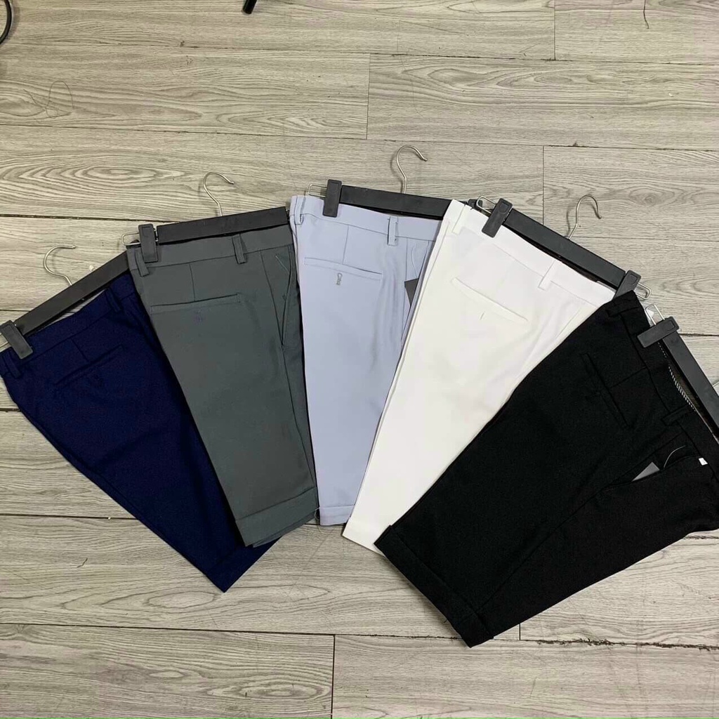 [Freeship Quần đùi tây âu nam vải tuyết mưa dày dặn co giãn nhẹ không nhăn không bai xù