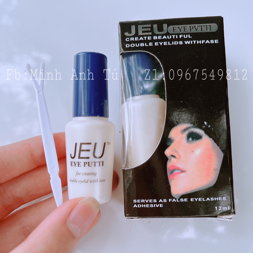 KEO GẮN MI JEU siêu dính chính hãng màu trong suốt không lộ chuyên dùng cho tất cả các loại lông mi 12Ml
