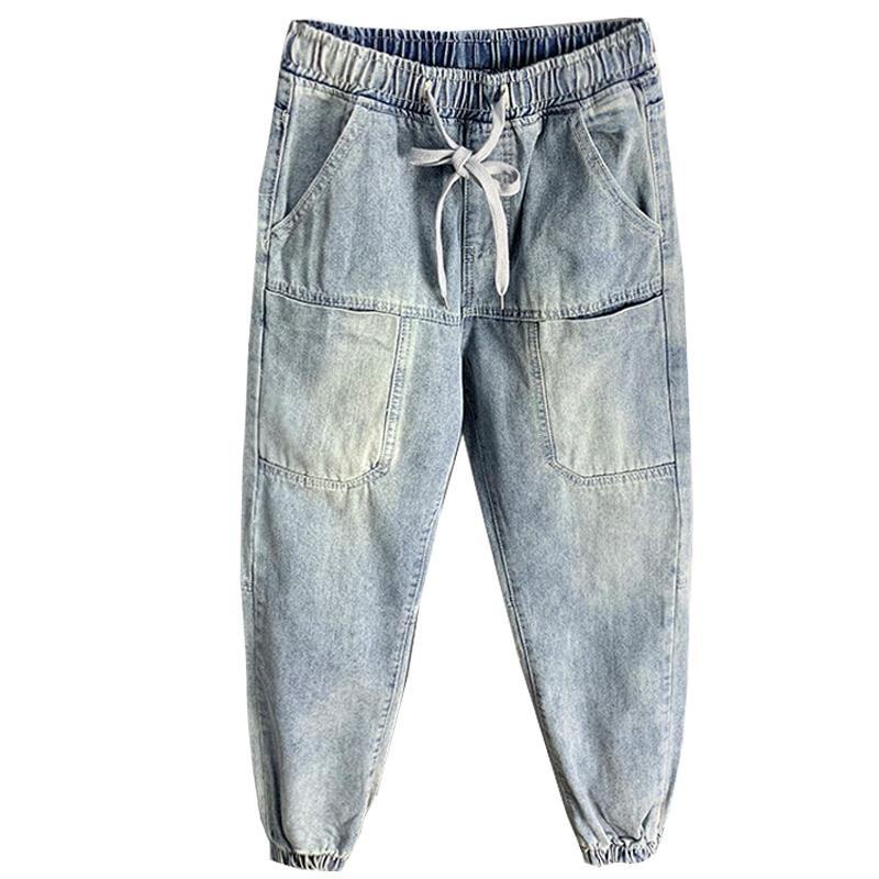 Quần Jeans Dây Rút Dáng Rộng Dài Đến Mắt Cá Chân Thời Trang Nam Harlan