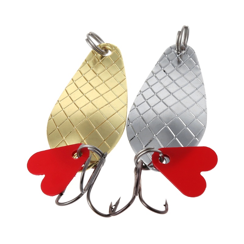 Mồi Câu Cá Giả Bằng Kim Loại Cứng Màu Vàng / Bạc Có Móc Xoay