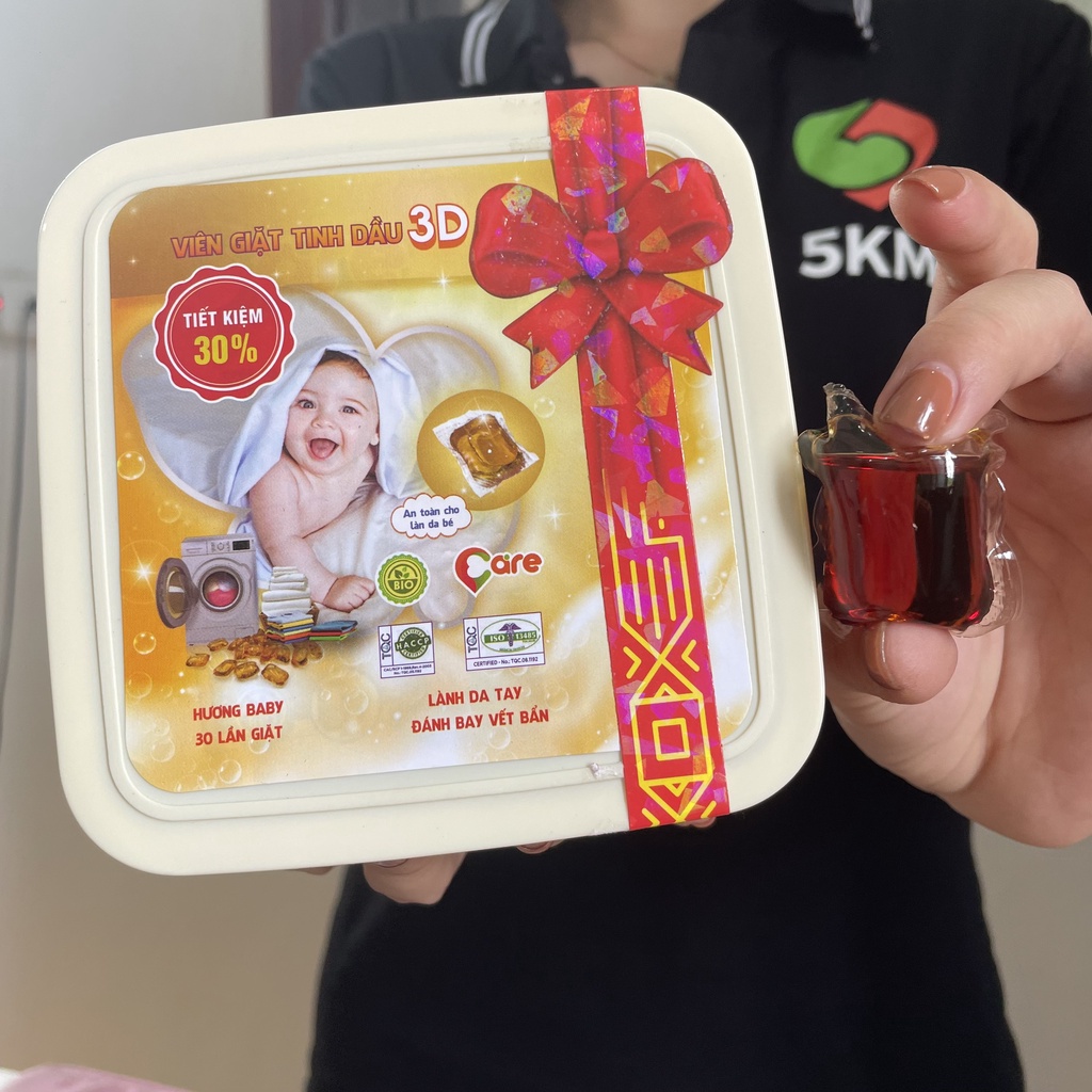 Viên Giặt Xả, Viên Nước Giặt Tinh Dầu 3D Siêu Thơm, An Toàn, Lành Tính