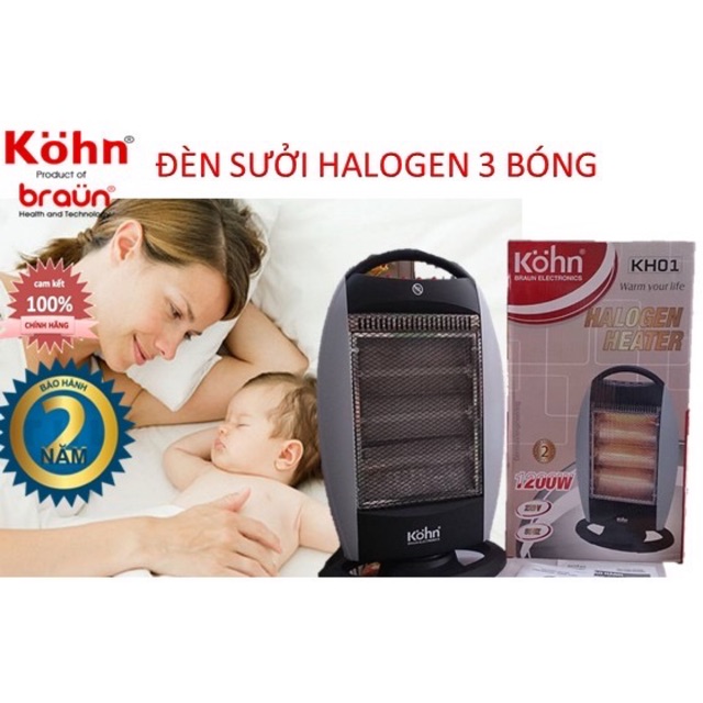 Đèn sưởi Halogen 3 bóng KOHN KH01