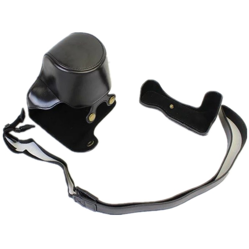 Túi Da Pu Đựng Máy Ảnh Canon Eos M5 Kèm Dây Đeo Cổ 15-45mm Lens