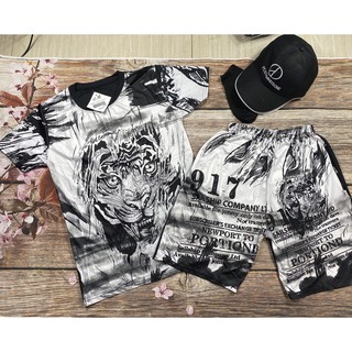 Bộ Hè Nam, Bộ Quần Áo thun Nam, cộc tay chất liệu thun lạnh mền mịn in logo Đủ Size - BN15