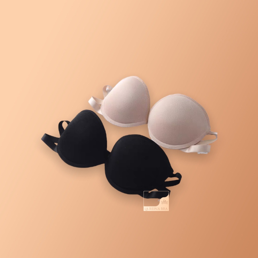 ÁO CUP ngực LA REINA BRA - LRCN003 dây mảnh có gọng nâng ngực kèm dây trong suốt - 2 màu đen, da