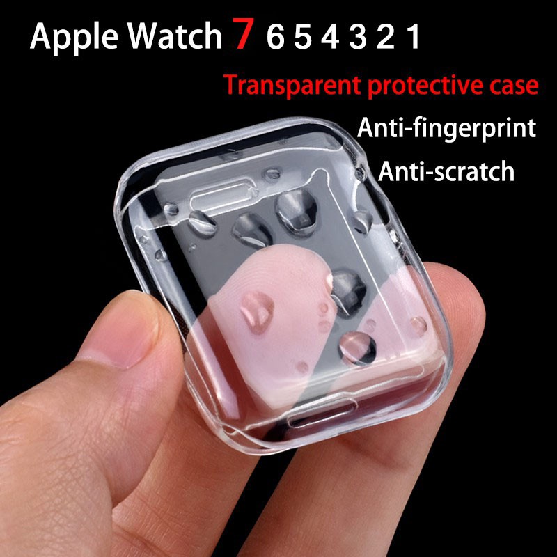 Ốp Nhựa Tpu Trong Suốt Bảo Vệ Mặt Đồng Hồ Thông Minh Apple Watch 7 41mm 45mm 6 SE 5 40mm 44mm 360 Độ Cho iwatch 5 4 3 2 1 38mm 42mm