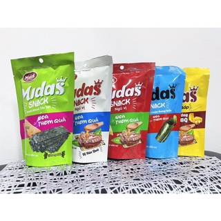 COMBO 10 gói Bim bim snack Midass 5 vị (ngũ vị, khoai tây lát, rong biển, bò nướng BBQ) , bim bim giòn thơm gói 30g