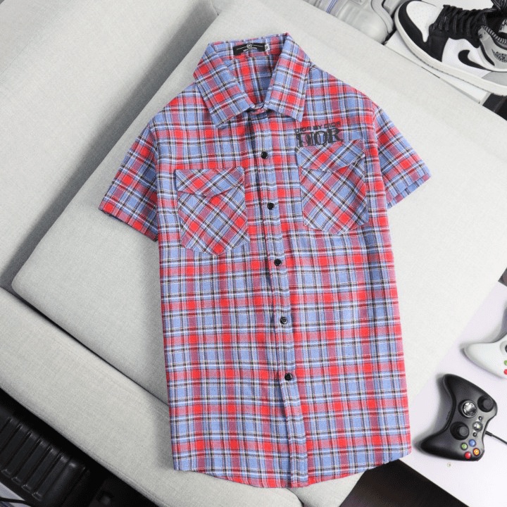 Áo Sơ Mi Nam Caro Nỉ Tay Ngắn Xịn Xò Cá Tính Đẳng Cấp Lịch Lãm Chất Vải Mềm Mịn HOt Trend CB