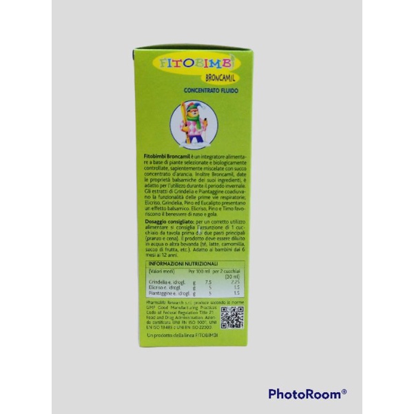 Fitobimbi Broncamil thảo dược giảm ho có đờm, ho viêm họng