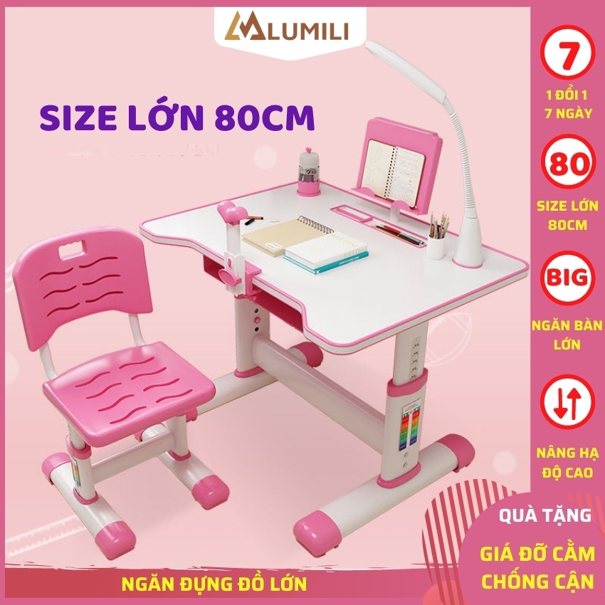 [ Size to 80cm kèm quà tặng] bộ bàn học sinh chống gù chống cận thông minh cho trẻ em MB80 có thể điều chỉnh độ cao