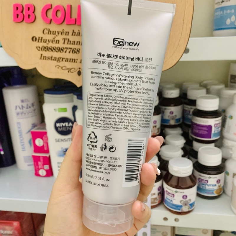 Dưỡng Thể Trắng Da Nâng Tone Tức Thì Benew Collagen Whitening Body Lotion 200ml