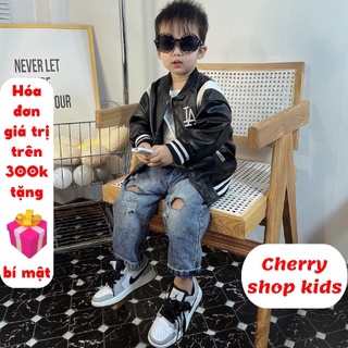 Áo khoác bé trai size nhí, áo khoác da cho bé trai từ 1-4 tuổi Cherry Đà Nẵng