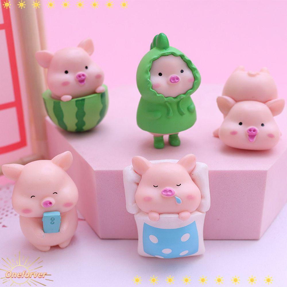 Mô Hình Chú Heo Bằng Nhựa Resin Dùng Trang Trí Nhà Búp Bê/Làm Quà Tặng