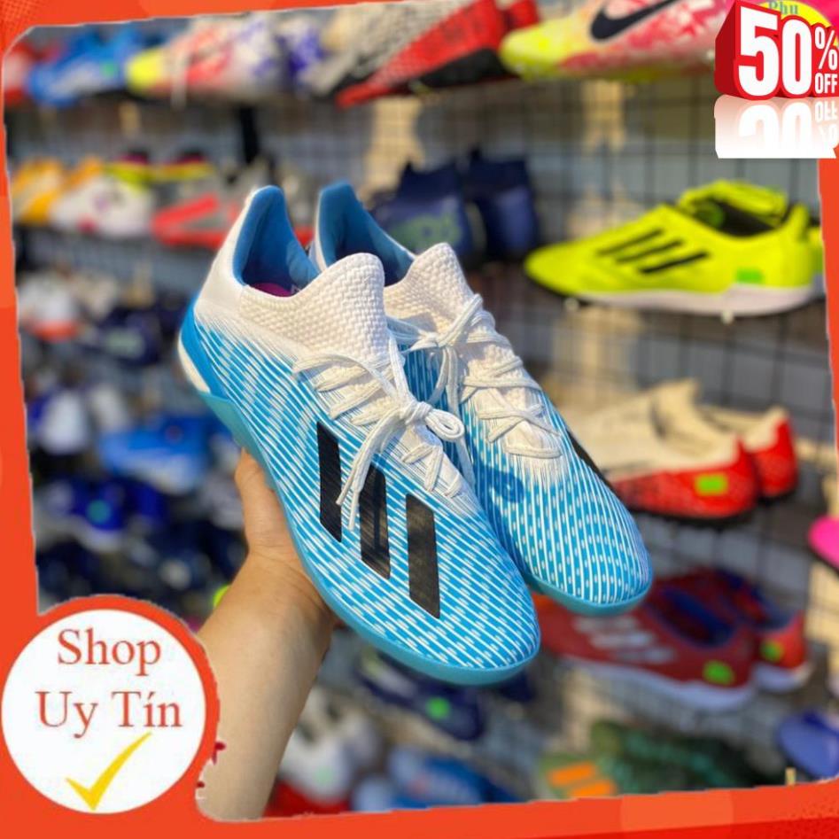 Giày đá bóng sân cỏ nhân tạo giá rẻ cao cấp Adidas X 19.1 Xanh Ngọc TF !,