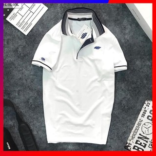 Áo Thun Nam 🌞FREESHIP – HÀNG CHẤT🌞 Cổ Bẻ Tay Ngắn Phối Sọc Bo, Thun Cá Sấu Poly Cao Cấp - HM