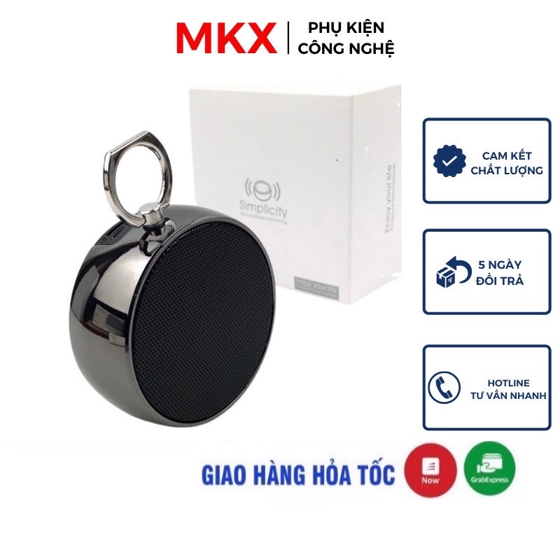 Loa Bluetooth Mini Bs02 Có Móc Treo Tiện Lợi Và Khe Cắm Thẻ Nhớ, Cổng 3.5 - MEKAXO