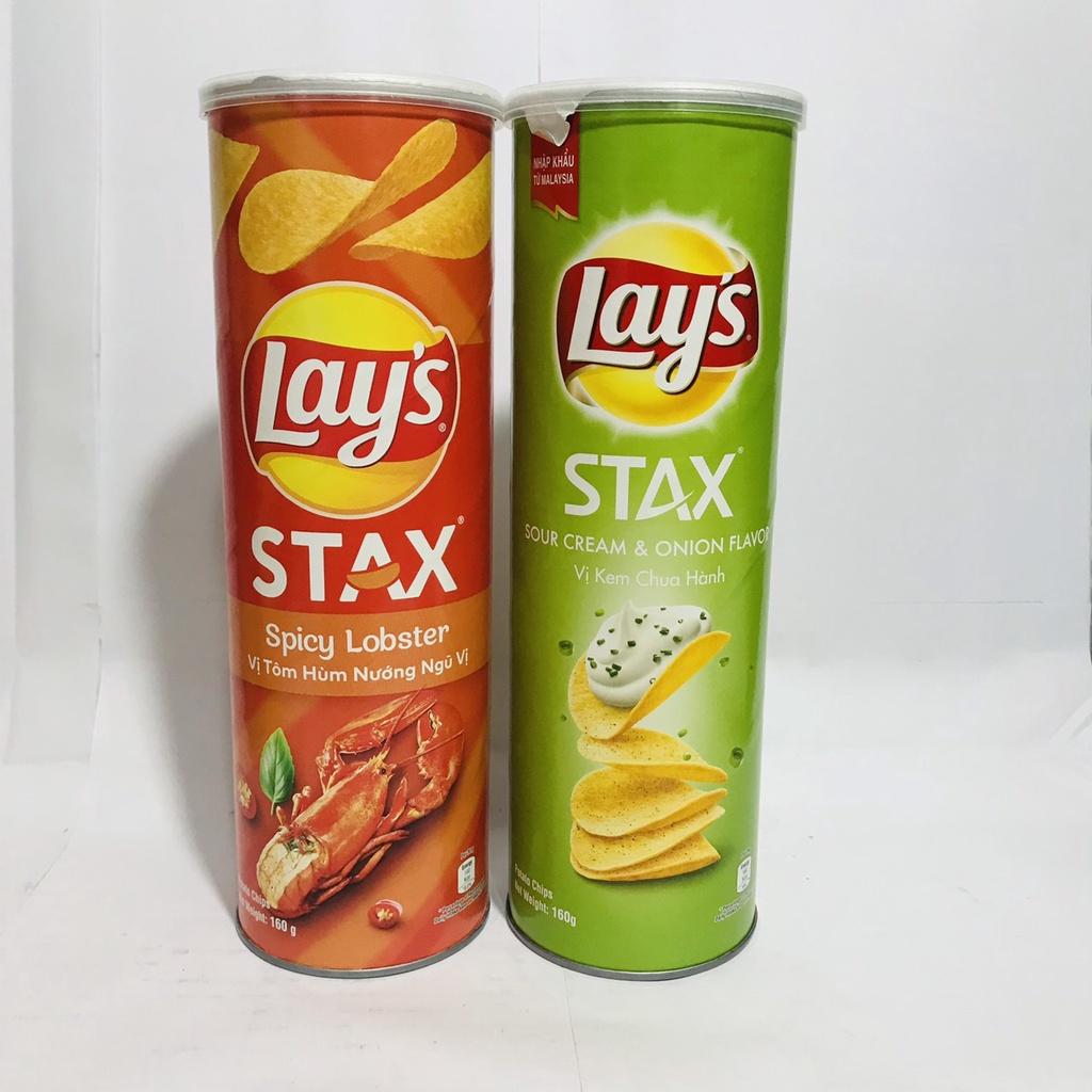 Bánh Snack Khoai Tây Ống Lay's Stax Khoai Tây Miếng 160g (Size lớn)