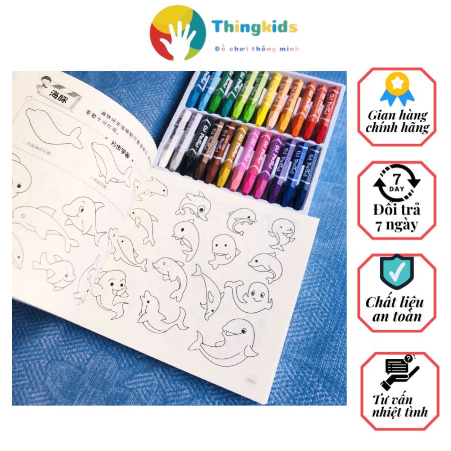 Bộ sách tô màu 5000 hình kèm hộp bút màu - Thingkids