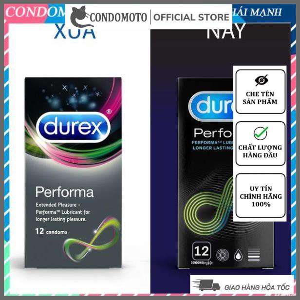 Bao cao su chống xuất tinh Durex Performa 12 bao/1 hộp. Bcs sêu mỏng, kéo dài thời gian