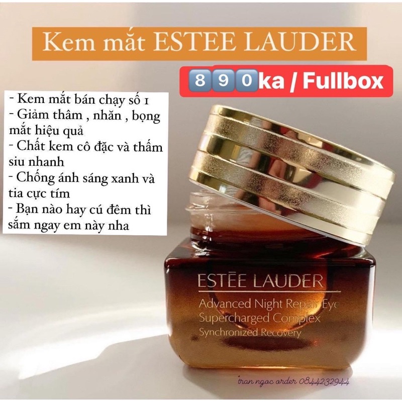 KEM MẮT ESTEE LAUDER CHỐNG LÃO HOÁ FULLSIZE FULLBOX (sẳn)