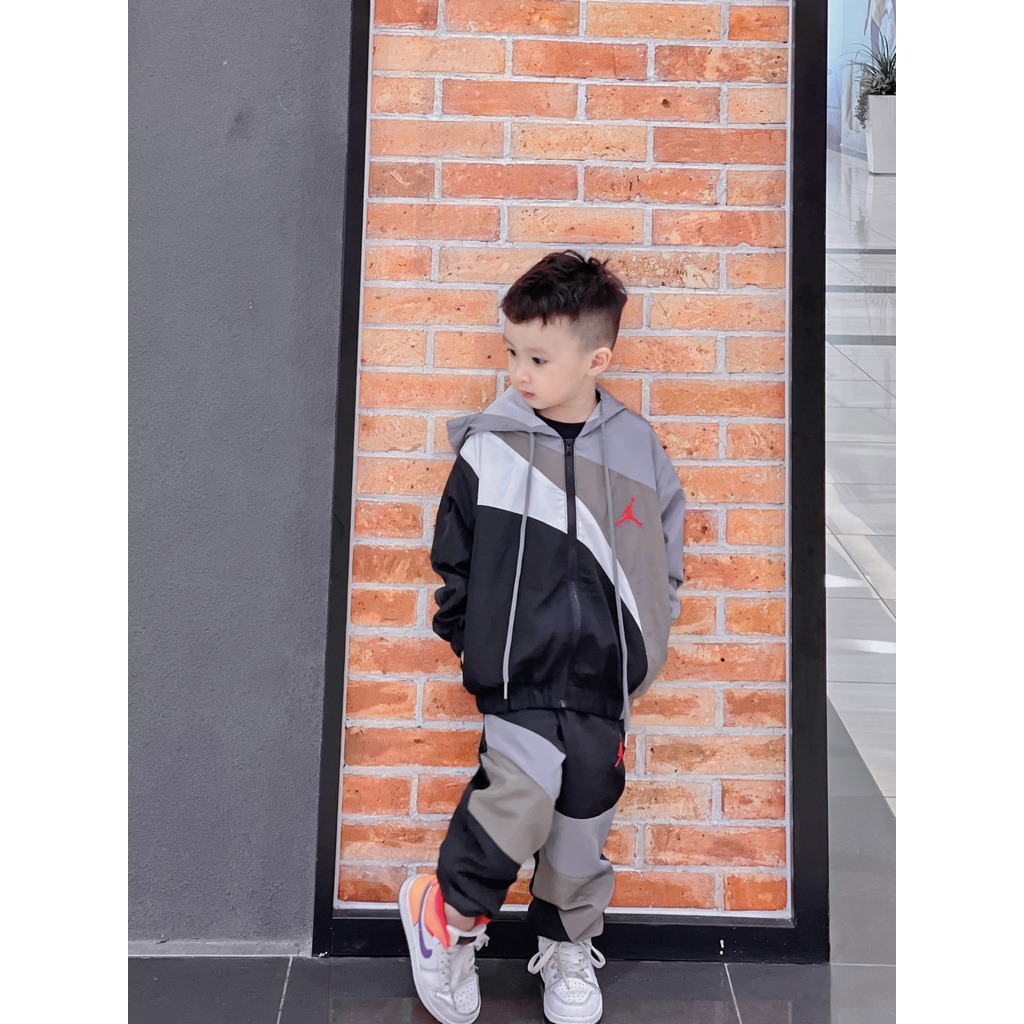 (HÀNG XUẤT XỊN) Gió Kid J0RDAN Hàng nét gió dày đẹp đanh mịn, có mũ, Size 90-150 (10-40kg) Bé gái &amp; Bé trai