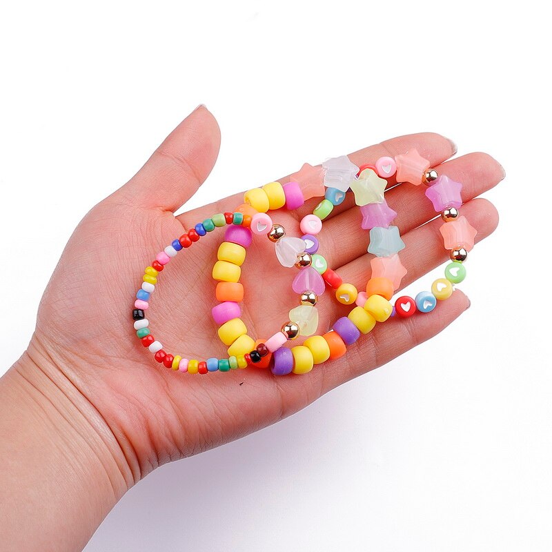 Set 100 hạt đường acrylic dùng làm trang sức phụ kiện vòng tay thủ công