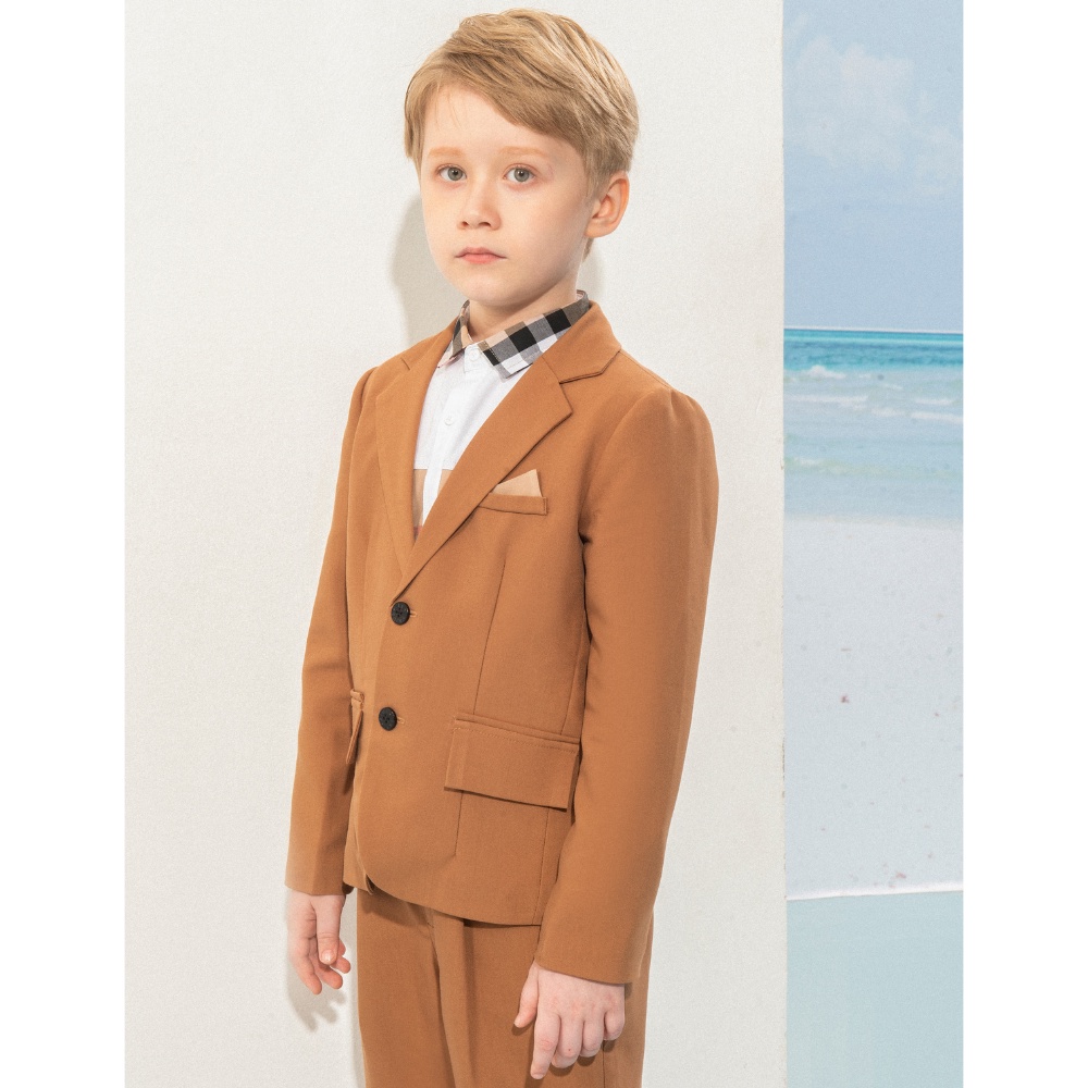 Áo vest bé trai bé gái 137KIDS thiết kế cao cấp màu nâu sang chảnh 2021