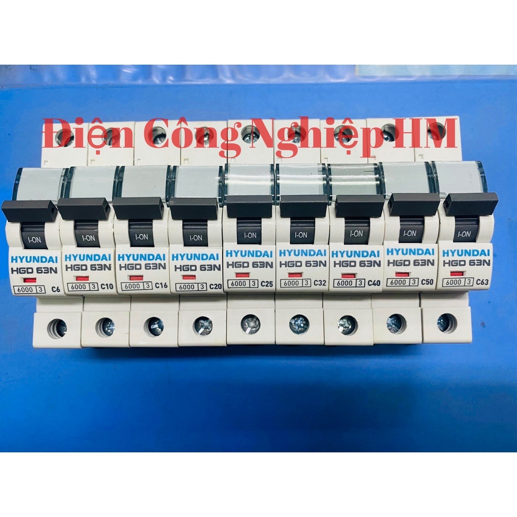 Aptomat MCB 1 Pha HGD63N Hyundai dòng 6A~63A Chính Hãng, Át Tô Mát Tép Cầu Dao Điện MCB 1P