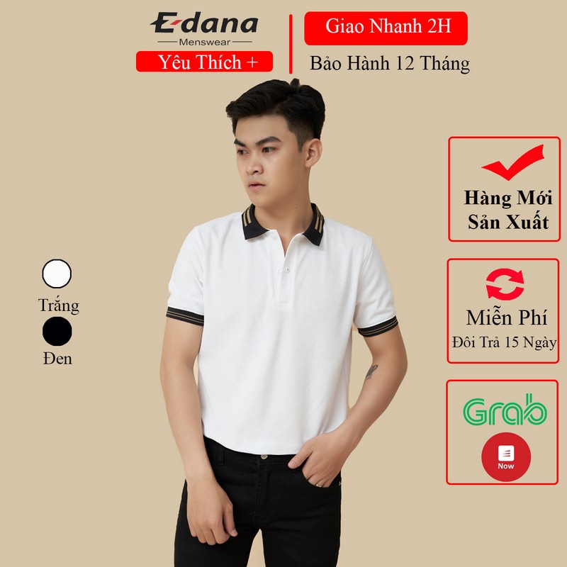 Áo thun polo nam Edana Menswear đẹp cổ bẻ vải cá sấu cotton co dãn chuẩn xuất xịn, chuẩn form dành cân nặng 45 - 85kg