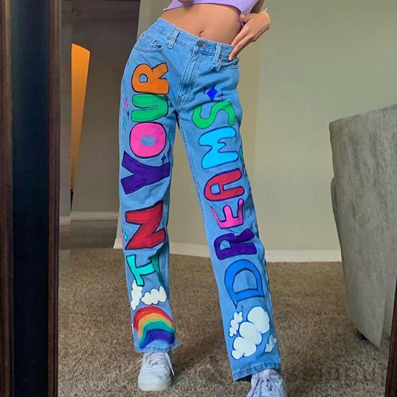 Quần Jeans Dài Ống Rộng Thời Trang Cho Nữ