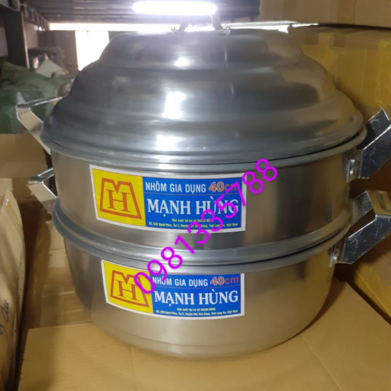 Bộ xửng hấp size 50 Nhôm Mạnh Hùng chuyên hấp bánh bao, xôi, hải sản và thực phẩm