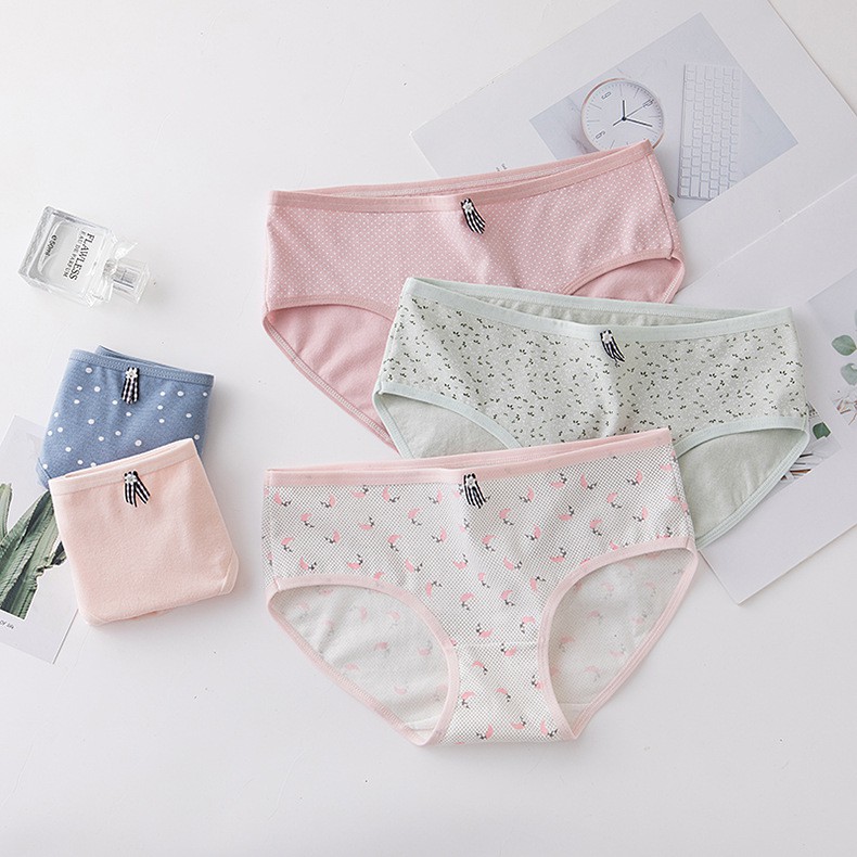Quần lót nữ cotton cao cấp co giãn kháng khuẩn in hình đáng yêu dễ thương QL58 | BigBuy360 - bigbuy360.vn