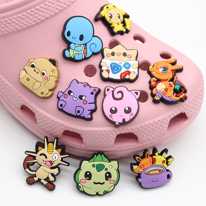 Mới Jibbitz DIY Dễ thương Pokemon Giày Charm Crocodile crocs Phim hoạt hình Thời trang Sandals Phụ kiện Dép Giày Charm Có hơn 1000 phong cách cho bạn lựa chọn